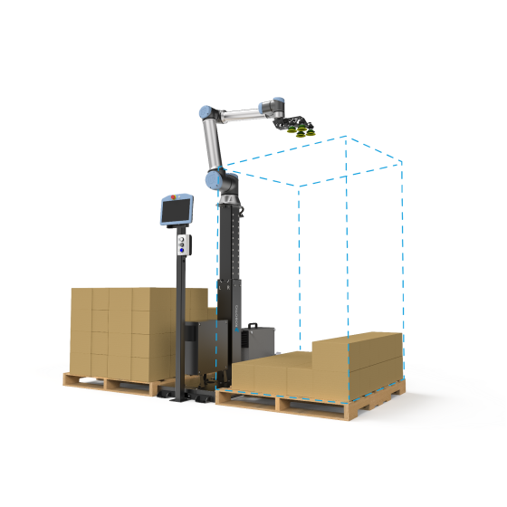 Cobot paletizator (težina pakovanja 11,5 kg, visina palete 1550 mm), Cobot paletizatori